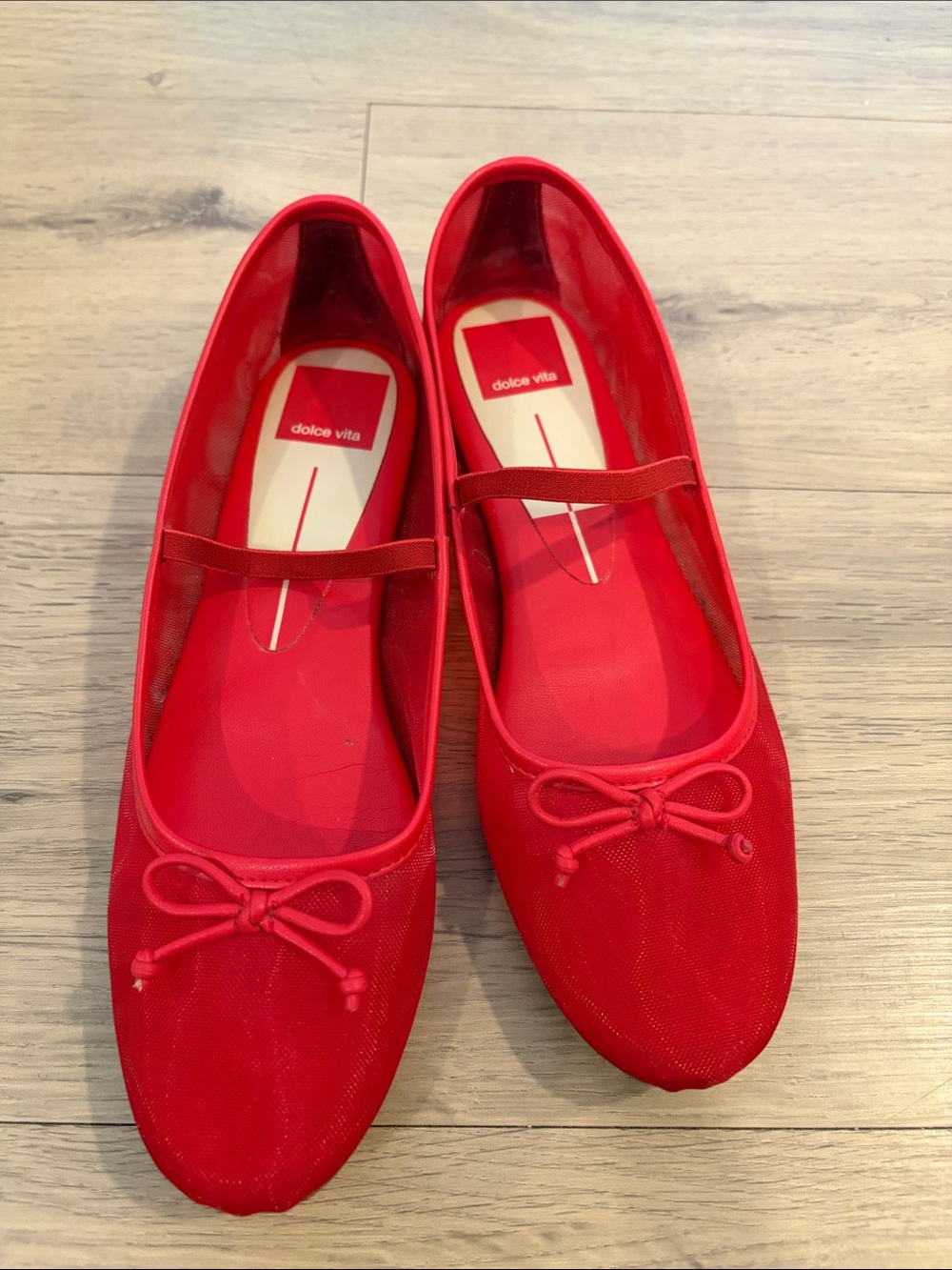 Dolce Vita Red Mesh Ballet Flats